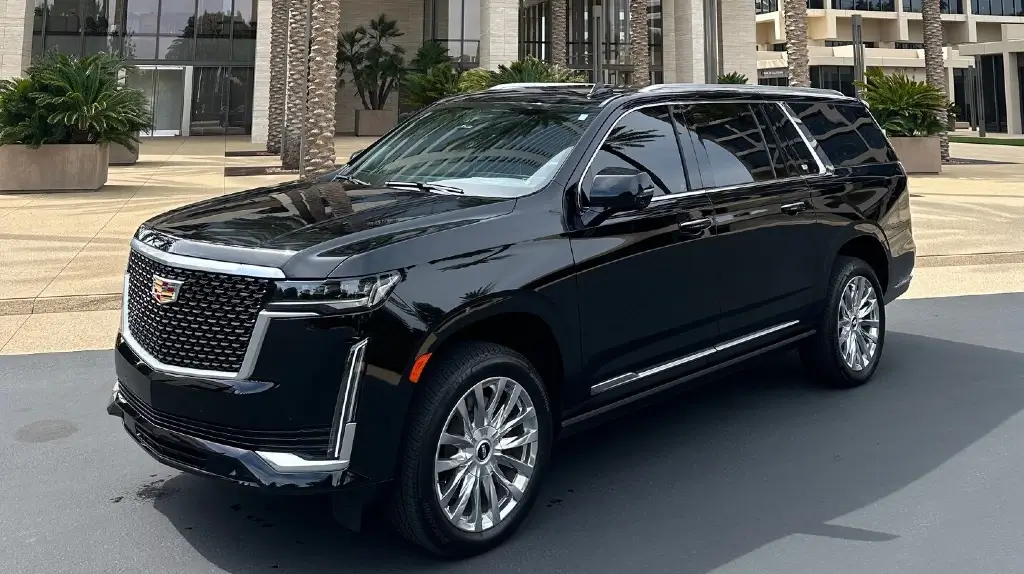 image of a black rental SUV Cadillac Escalade